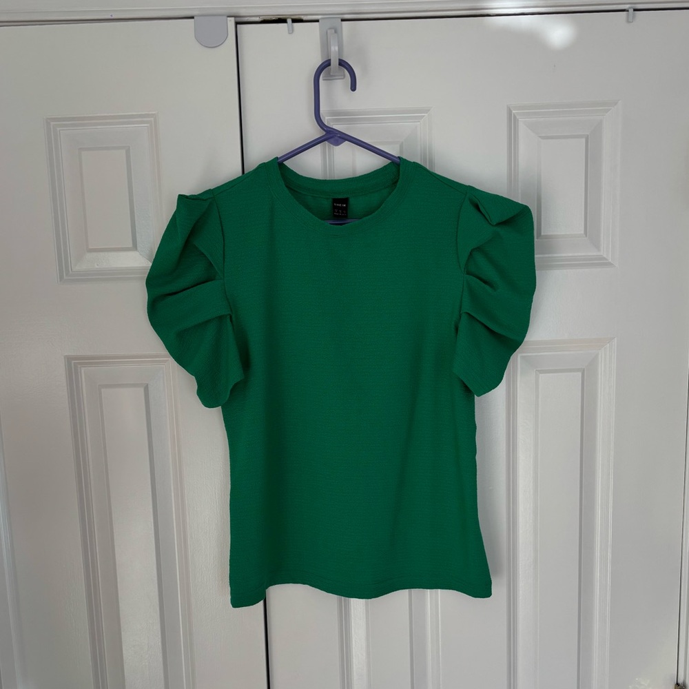 SHEIN Vibrant Green Textured Top